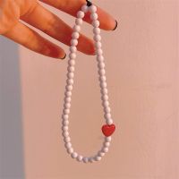 【Extraordinary Products】2022 Trend Heart Pearl Phone Chain Women Fashion Beaded Mobile Strap Phone Pendant Anti-Lost Lanyard For Charm Jewelry