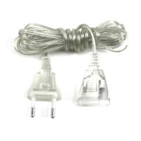 【YF】 3M 5M Transparent Power Extension Cord 110V 220V EU US Plug AC Standard Switch Cable Wire String Light for Christmas Party Decor