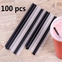 100pc/lot 1.2 cm big Disposable bubble tea straw milk tea milk juice plastic transparent 19/23cm Tea Fruit Drink Straws