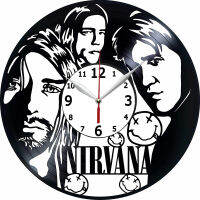 นาฬิกาแขวนแผ่นเสียงไวนิลใช้ได้กับ Nirvana - 12 นิ้ว - ผลิตในยุโรป - กลไกควอทซ์เงียบแม่นยำ - ของขวัญที่ดีที่สุดสำหรับ Fa-ttlg4809