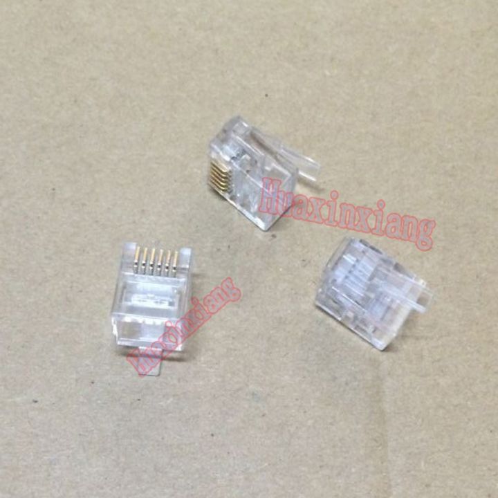 50pcs-lot-rj11-6p6c-modular-plug-crystal-head-connector-clear-6p-for-network-crimp-cable