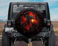 【CW】 Dragon Creams Fire Spare Tire Cover Animal Legends Spare Tire Cover Funny Jeep gifts Dragon Lover Backup Camera or Not