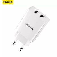 Baseus ที่ชาร์จ USB แบบพกพาคู่2.1A 5V สำหรับ iPhone X 8 7 6 EU ปลั๊กติดผนังแบบเร็วสำหรับ Samsung S8 Note Xiaomi Mi