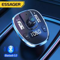 Essager Car Charger FM Transmitter Bluetooth Car Audio MP3 Player TF Card Car Kit Dual USB Car Phone Charger For iPhone Xiaomi Car Chargers