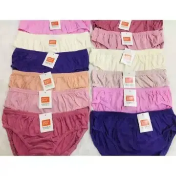 One set 12pcs cotton bench plain ladies panty underwear for women