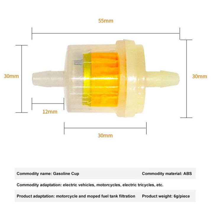 10ชิ้นรถจักรยานยนต์น้ำมันเชื้อเพลิงก๊าซเชื้อเพลิงเบนซินกรองน้ำมันสำหรับสกูตเตอร์รถจักรยานยนต์จักรยานยนต์ก๊าซสกูตเตอร์จักรยานสกปรกรถ-atv-น้ำมันเชื้อเพลิงกรอง