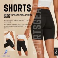 DOMYOS กางเกง กางเกงขาสั้นไดนามิกโยคะ สำหรับผู้หญิง (สีดำ) ( Womens Dynamic Yoga Cycling Shorts - Black ) กางเกงขาสั้นโยคะ กางเกงกีฬา กางเกงกีฬาขาสั้น