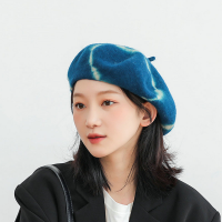 ญี่ปุ่นขนสัตว์มัดย้อม Beret วินเทจศิลปะจิตรกรหมวกญี่ปุ่นหมวกขนสัตว์หมวกย้อนยุคให้อบอุ่นน่ารักสบายๆหมวกผู้หญิง Beret