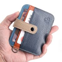 【CW】☇☋✉  Cowhide Leather Credit Card Holder Men Wallets Small Coin Purse Bank ID