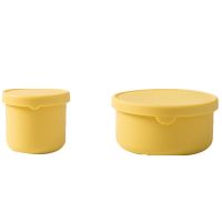 2PCS Sealed Lid Silicone Food Storage Container for Kitchen Lunch Box Meal Container