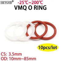 Cross Section 2.4 mm FOOD GRADE Silicone Red O Rings Sealing Washers 8-68mm OD