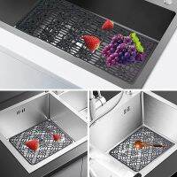 Sink Mat Kitchen Sink Protector for Bottom,Stainless Steel or Porcelain Bowl Sink, Silicone Grey Non- Heat Resistant