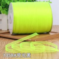 Hot sale 1/46mm Fluorescence Yellow Organza silk Ribbons Wedding Christmas Decoration Wrapping Gift Ribbons (10 Meters/lot) Gift Wrapping  Bags