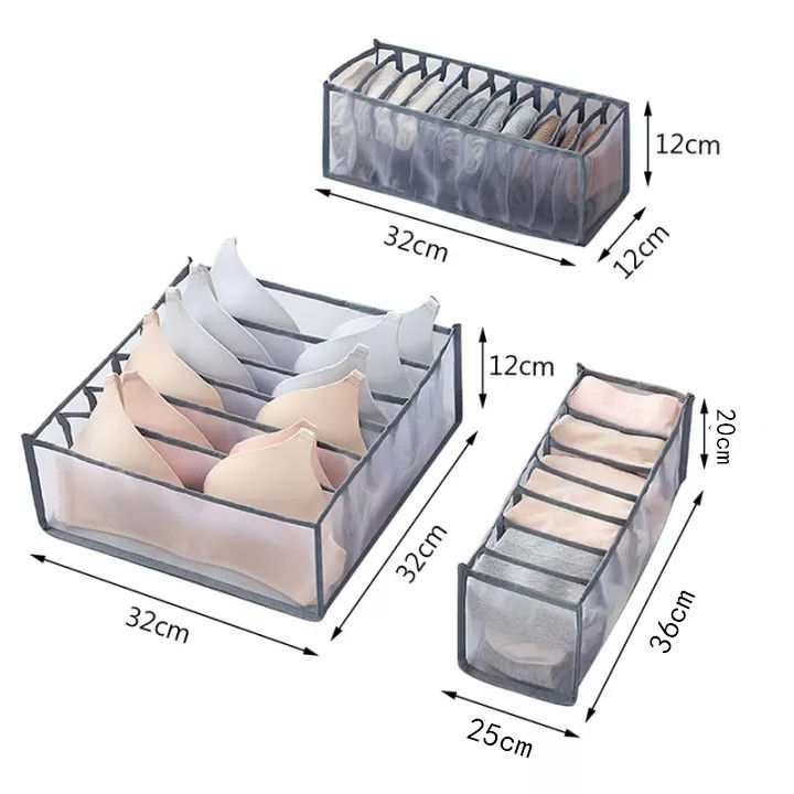 ที่จัดระเบียบชุดชั้นใน-กล่องเก็บชุดชั้นใน-ช่องสำหรับชุดชั้นในและถุงเท้า-ช่องจัดระเบียบของเอนกประสงค์-กันฝุ่น-ถุงเก็บฝุ่น-ที่เก็บเสื้อผ้า-แยกเก็บสะดวกกว่า-underwear-storage