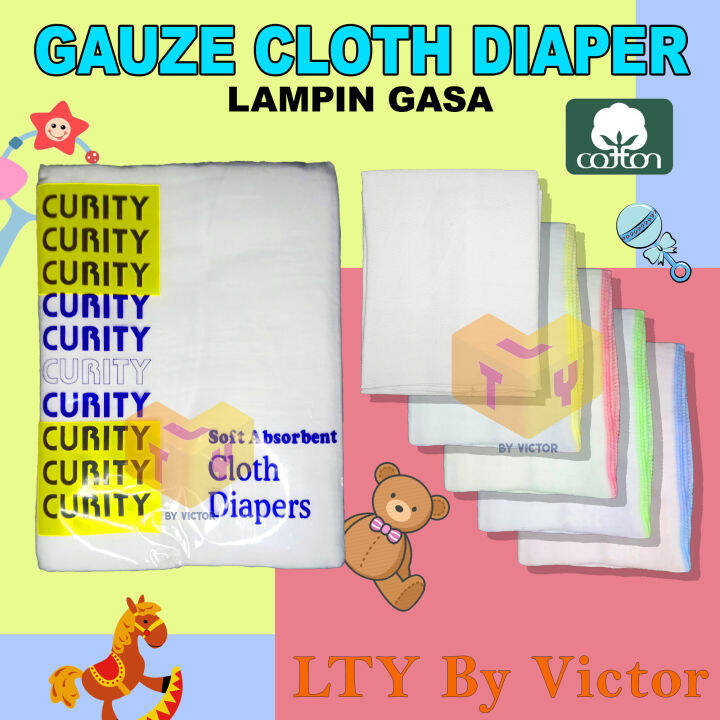 12PCS CURITY GAUZE CLOTH DIAPER COTTON FOR BABIES LAMPIN GASA COTTON