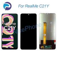 สำหรับ Realme C21Y ชิ้นส่วนจอสัมผัสแอลซีดีของเครื่องแปลงดิจิทัลอะไหล่6.5 "RMX3261 RMX3263สำหรับ Realme C21Y หน้าจอแสดงผล LCD