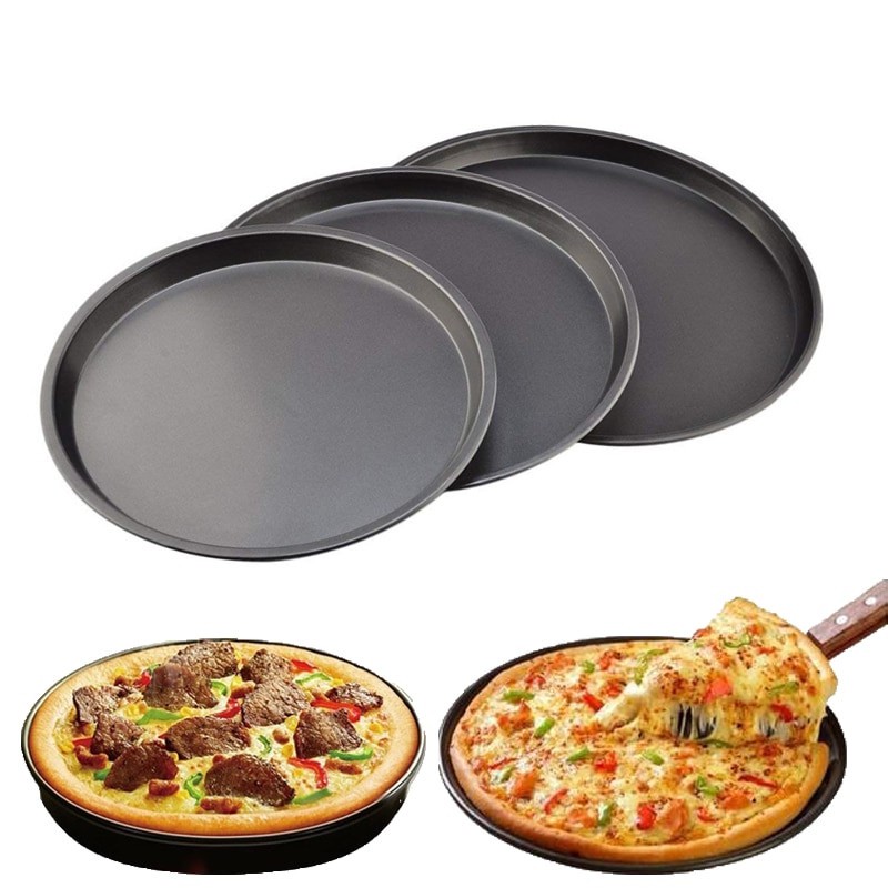 6-16 inch Non-stick Baking Pizza Pan Round Tray Stainless Steel Kitchen Tools 