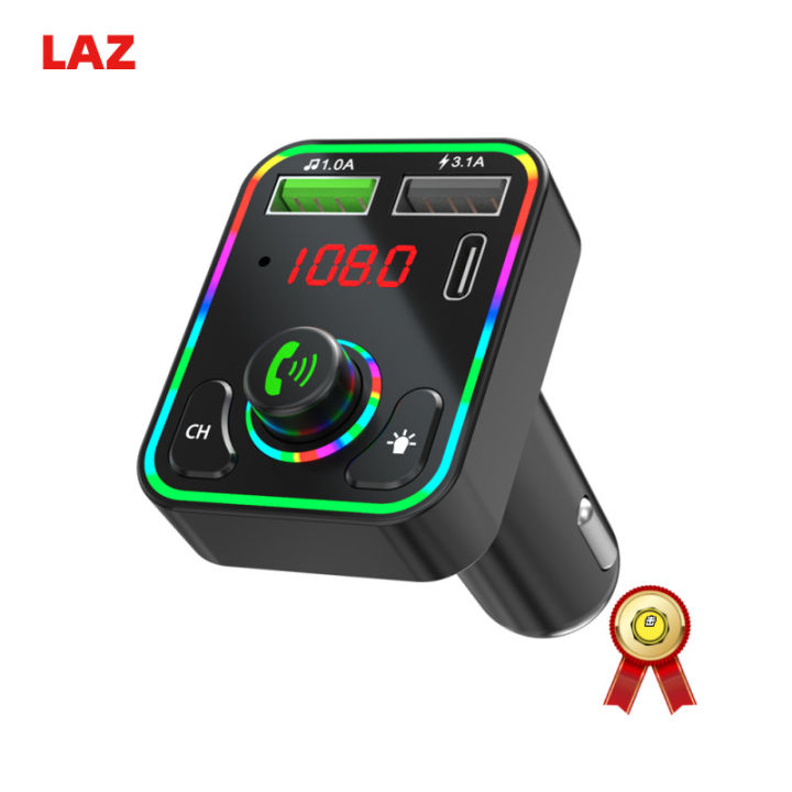 เครื่องส่งสัญญาณ-fm-รองรับบลูทูธสำหรับรถยนต์แบ็คไลท์-led-mp3เครื่องเล่นดิสก์แบบ-tf-u-มือฟรีชุดคิทเครื่องชาร์จ-usb-ที่รวดเร็วคู่