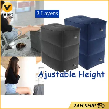 3 Layers Inflatable Travel Foot Rest Pillow Airplane Train Car Foot Rest  Cushion Like Storage Bag & Dust Cover Inflatable Pillow - AliExpress