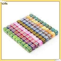 VJDA 10Pcs/set D6 12มม. สี6ด้าน ลูกเต๋า DND ของเล่นตามบทบาท สีโปร่งแสง ลูกเต๋าหลายด้าน หลายเหลี่ยมเพชรพลอย เกมปาร์ตี้ปาร์ตี้ เกมตาราง TRPG DND