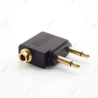 3.5mm Airplane Airline Air Plane Headphone Mono Audio Converter Travel Jack Plug Splitter Adapter Gold Nickel Plated WB15TH