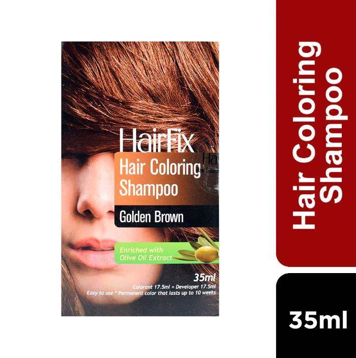 HAIRFIX Golden Brown Hair Color Shampoo 35ml Lazada PH