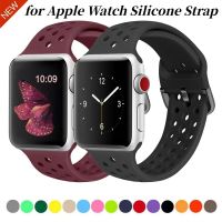 Silicone Strap For Apple Watch Ultra 8 7 45mm 41mm 6 5 4 SE 44mm 40mm Sports Breathable Bracelet Strap iWatch 3 42mm 38mm Correa