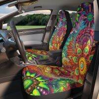 [HOT IUXKLKXLWSGH 551] Psychedelic Boho Hippie Car Seat Covers Car Seat Accessory Retro Mod Car Decor ยานพาหนะ Hippie Van Seat Cover รถของขวัญ