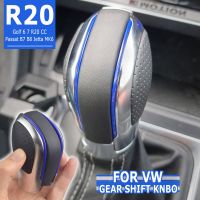 DSG Gear Shift knob Chrome With Leather Gearbox Shift Lever Cover For VW Golf 6 7 R Passat B7 B8 CC R20 For Jetta MK6 GLI TIGUAN