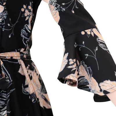 ✨felicelife✨Korean Women New Slim V Collar Printing Floral Dress