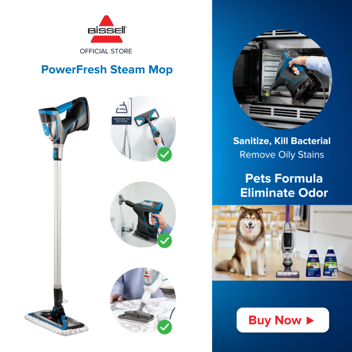 Bissell PowerFresh Slim Steam 3 in 1 Steam Mop Stick Vacuum Handheld