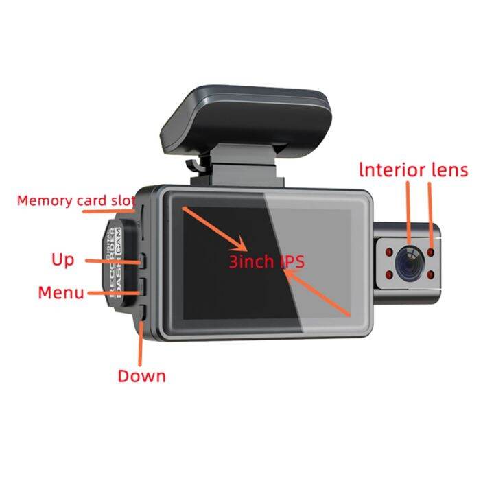 a88-car-front-car-rotatable-car-camera-video-recorder-car-recorder-night-vision-dual-lens-universal-models