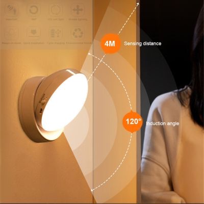 【CC】 PIR Sensor Night Rotated Wall Lamps Rechargeable Auto/On/Off Under Cabinet Closet Lamp