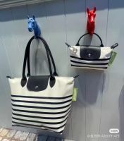 2023 new Bag Longchamp Le Pliage  Marinière  Collection Canvas sailor stripe Navy/White Handbag L folding series woman Bag Shoulder bag