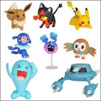 8ชิ้นเซ็ต Pokemon Pikachu ตัวเลข Popplio Rowlet Cosmog Metang Eevee Litten Wobbuffet Pika Action Figure ของเล่นเด็ก