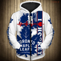 New Toronto Mens Fashion Long Sleeve 3d Maple Leaf Zipper Hoodie Red Curve Love Heart Sweatshirt popular