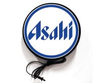 ป้ายเบียร์อาซาฮี Asahi ป้ายไฟLED ป้ายเบียร์ ป้ายเหล้า ป้ายตกแต่งร้าน ป้ายเสริมร้าน ป้ายไฟ ป้ายด้านเดียว หน้าเรียบ เส้นผ่านศูนย์กลาง30-40ซม