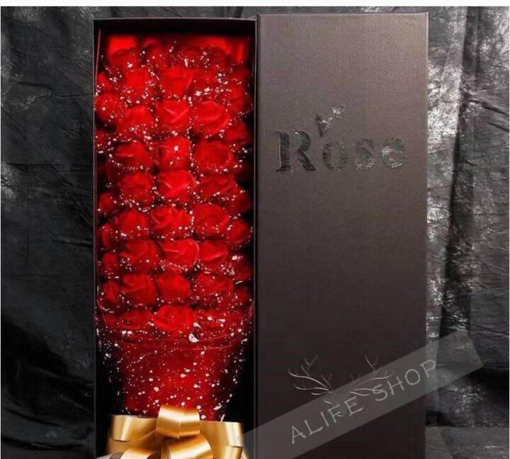 Roses with ribbon 18 artificial rose flowers gift box, Valentine's Day