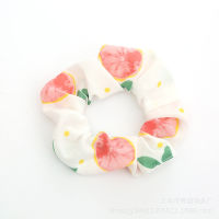 Sweet Fruit Headbands Scrunchies Women Romantic Pink Blue Hair Rope Transparent Tulle Organza Hair Ties Hair Accessories