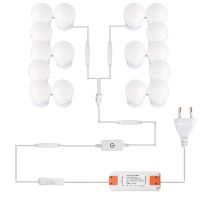 AIBOO LED Vanity Hollywood Styles Makeup Mirror Lights kit for wall Dressing Table with Dimmer Adapter Plug in 16PCS Bulb