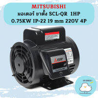 Mitsubishi มอเตอร์ ขาตั้ง SCL-QR  1HP 0.75KW IP-22 19 mm 220V 4P