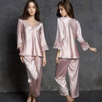 --SY23726┅❈☸ -piece ghtdress womens ice silk lace V-neck sexy and summer th spenders large size silk jamas for women