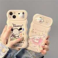 Sanrio เคสโทรศัพท์แบบ Push-Pull สำหรับสุนัข Cinnamoroll สำหรับ14 13 12 11 Pro Max XS XR 7 8 Plus ฝาครอบกันกระแทก Y2k เด็กผู้หญิง