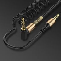 3.5mm Audio Cable 3.5 Jack Male to Male Aux Cable Headphone cable Speaker For iphone Android devices Spring Audio cord for Car Cables