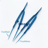 18Cm Titanium Alloy Round Handle Eyelid Tweezers Platform Double Eyelid Tool Fine Tissue Forceps Ophthalmic Instruments