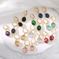 [COD] European and hot selling womens popular pure zircon earrings retro temperament versatile