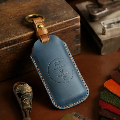 Genuine Leather Car Key Case Cover Fob for Chery Tiggo 8 Arrizo 5 Gx 5x EQ7 Exeed 400t Txl Accessories Keychain Ring Holder Bag
