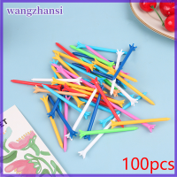 Wangzhansi แท่นตั้งลูกกอล์ฟสีผสม100ชิ้น5ง่าม83มม. ความต้านทานน้อยกว่าอุปกรณ์กีฬา