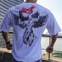 2022 Cotton Loose Men Muscle T Shirt Bodybuilding Fitness Printing Gildan