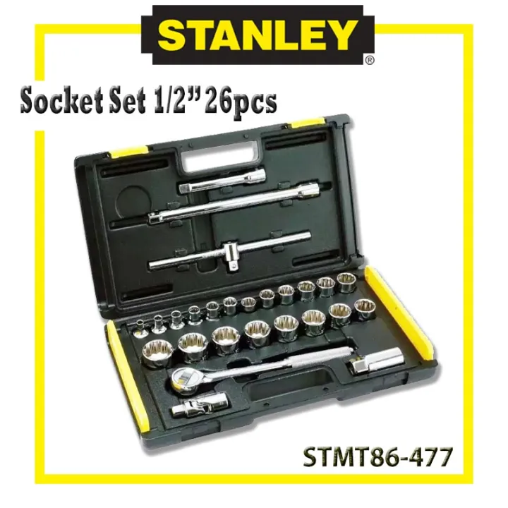 STANLEY Socket Set and Bit Mechanic Tool Kit 1/2